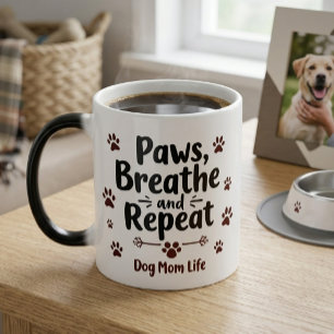 Caneca Mágica Vida da mãe de cão - patas, respiração, repetição