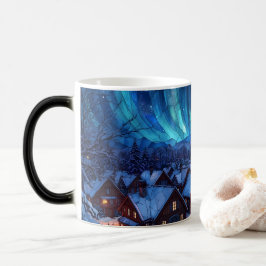 Caneca Mágica Vila de Inverno em Vidro Colorido Panorâmico