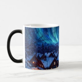 Caneca Mágica Vila de Inverno em Vidro Colorido Panorâmico