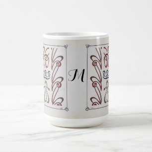 Caneca Mágica Vintage Art Nouveau Monograma Pintura de Mucha