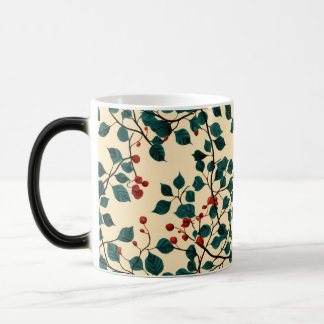 Caneca Mágica Vintage Botanical Leaf Pattern Mug Desig