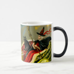 Caneca Mágica Vintage Halloween Black Cat and Witness
