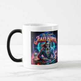 Caneca Mágica Vintage Halloween DJ Skeleton Trabalho de arte - S