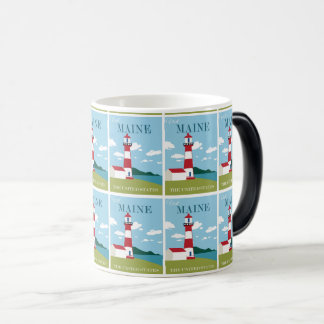 Caneca Mágica Vintage Maine Viagem - Poster de Estilo Retroativo