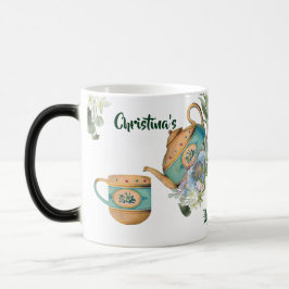 Caneca Mágica Vintage Teapot Floral Tarde Alta Chá Aniversário