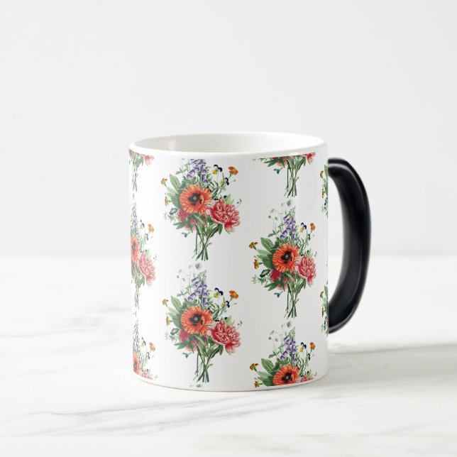 Caneca Mágica Vintage Wildflower Botanics Art (Frente Esquerda)