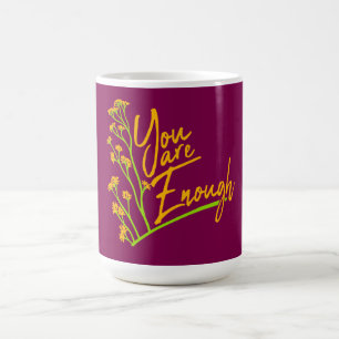 Caneca Mágica Você É Suficiente Logotipo de Citação Motivacional