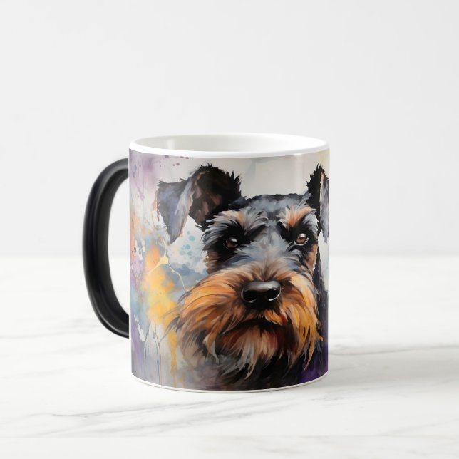 Caneca Mágica Watercolor Dog Mug Wrap (Frente Esquerda)
