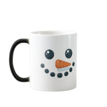 White Snowman Features Carrot Morphing Mug