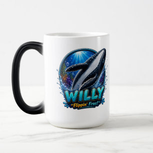 Caneca Mágica Willy Baleia – Livre e Feliz. Divertido