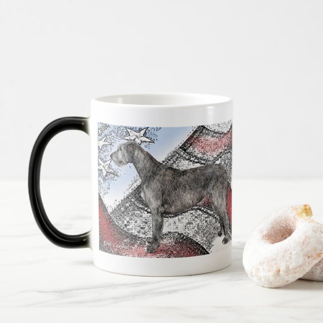 Caneca Mágica Wolfhound Irlandês Patriótico (Com Donut)