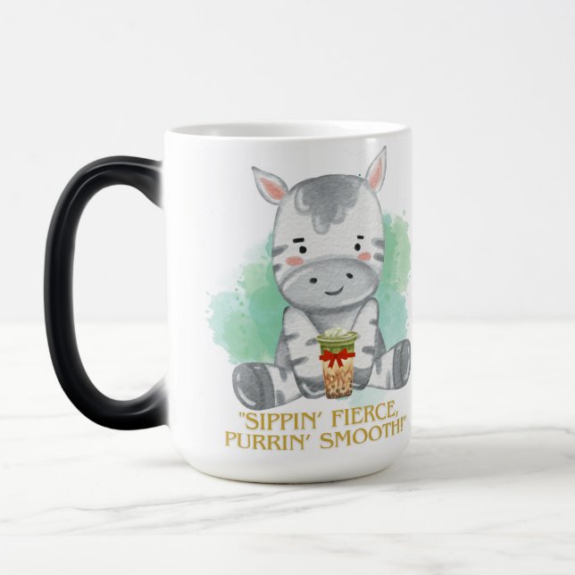 Caneca Mágica zebra aspas bebendo bobba (Esquerda)