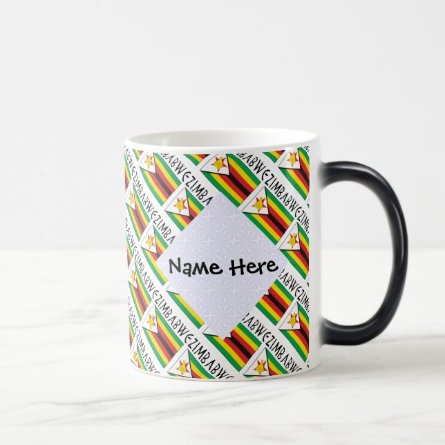 Caneca Mágica Zimbábue Bandeira do Zimbábue Enviada Personalizad (Direita)
