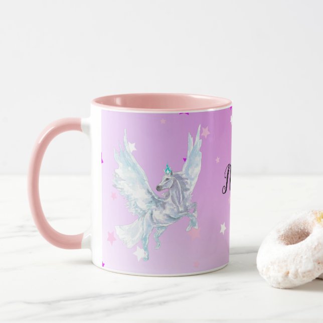 Caneca Magical color start white unicorn (Com Donut)