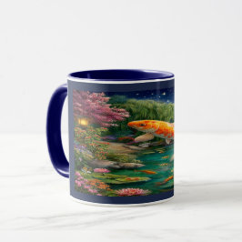 Caneca Magical Koi Fish Zen Garden Night Mug