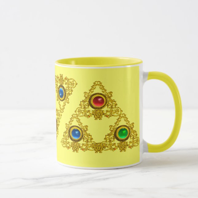 CANECA MÁGICO ELFIC TALISMAN/DOURADO TRIÂNGULO COM GEMSTO (Direita)