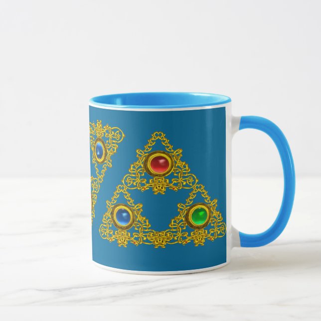 CANECA MÁGICO ELFIC TALISMAN/DOURADO TRIÂNGULO COM GEMSTO (Direita)