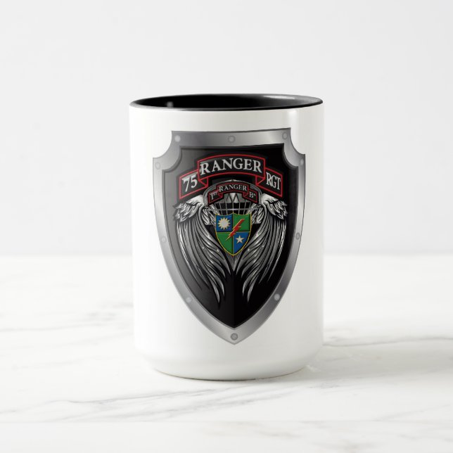 Caneca Magnífico 1rua Bat 75th Ranger Scroll Regional (Centro)