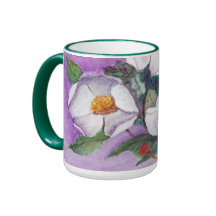 Magnólias do sul brancas Painterly na lavanda