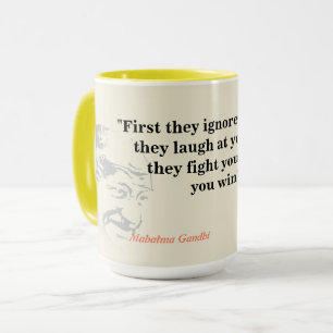 Caneca Mahatma Gandhi Cita Sobre Ganhar