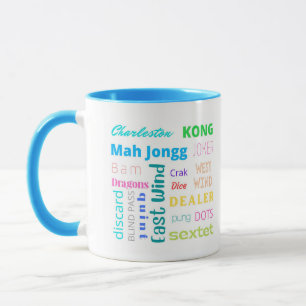 Caneca Mahj Mug azul com 2 tons