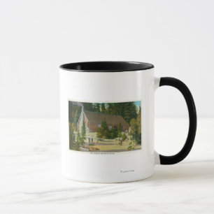 Caneca MaineView de uma cabana rústica de madeira nas