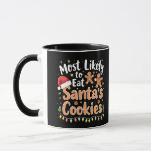 Caneca Mais propensa a comer cookies Santa Hat de Papais 