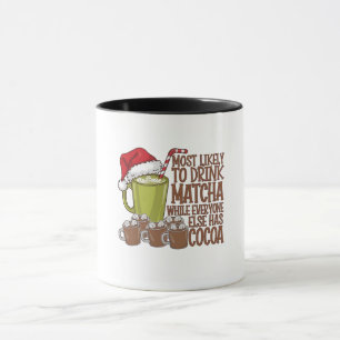 Caneca Mais Propenso a Beber Matcha e Assistir Elf Natal