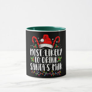 Caneca Mais Propenso a Beber o Leite do Papai Noel Engraç