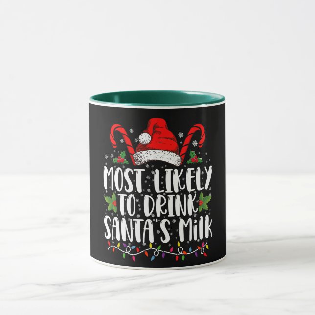 Caneca Mais Propenso a Beber o Leite do Papai Noel Engraç (Centro)