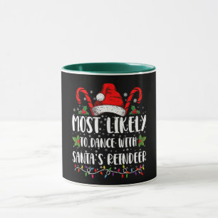 Caneca Mais Propenso a Dançar Com a Família de Rena do Pa
