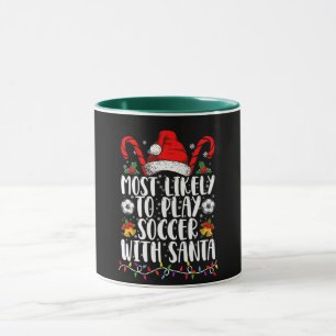 Caneca Mais Propenso a Jogar Futebol com o Papai Noel Fam