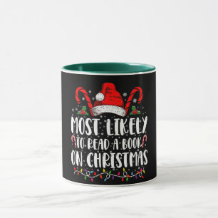Caneca Mais Propenso a Ler um Livro no Natal Corresponden