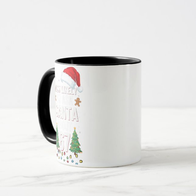 Caneca Mais Propenso a Perguntar ao Papai Noel Sobre 67 S (Frente Esquerda)