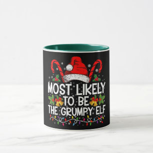 Caneca Mais Provável de Ser o Elfo Mal-Humorado Funny Xma