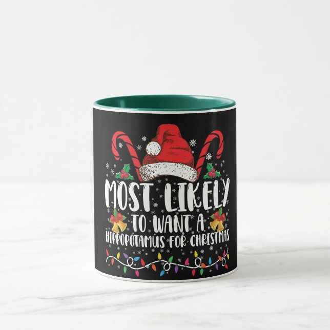 Caneca Mais Provável Que Queira Um Hipopótamo No Natal (Centro)