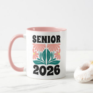 Caneca Mais velho 2026 - Graduação de Flores Personalizad