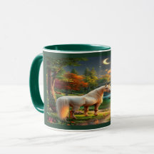 Majestic White Unicorn Enchanted Forest Mug