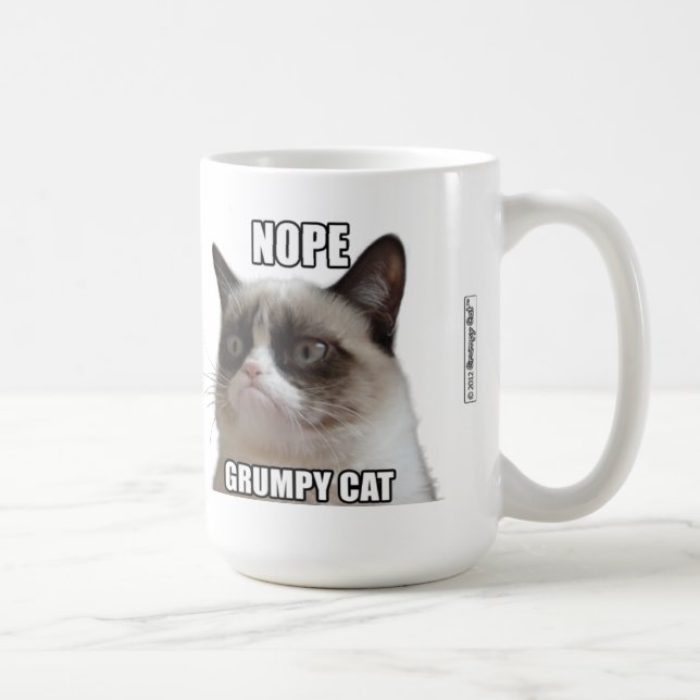 Caneca mal-humorada do gato - NOPE. CAT (Direita)