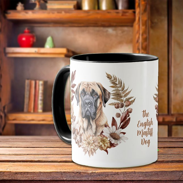 Caneca Mala de outono de Cão Mastiff Inglês (Criador carregado)