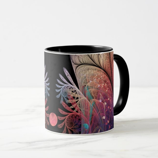 Caneca Malabarismo Abstrato Fantasia Moderna Arte Fractal (Frente Esquerda)