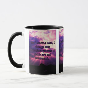 Caneca Malachi 3:6 KJV Bíblia Verso Pic Dois Tons