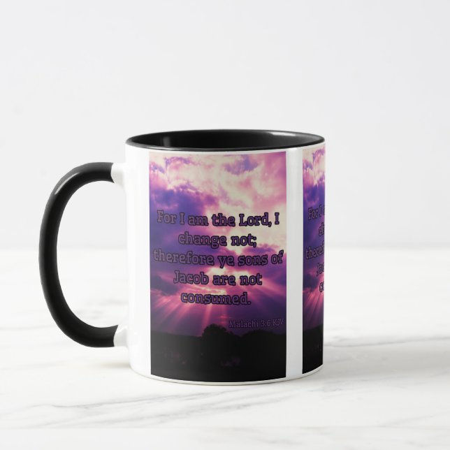 Caneca Malachi 3:6 KJV Bíblia Verso Pic Dois Tons (Esquerda)