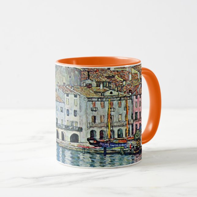 Caneca Malcesine no lago Garda por Gustav Klimt (Frente Esquerda)