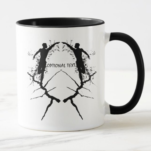 CANECA MALE DANCER SILHOUETTE (MALE DANCERS SILHOUETTE MUG WITH OPTIONAL TEXT.)
