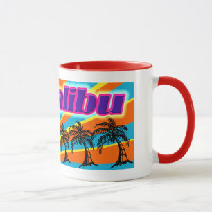 Caneca Malibu 5 Palm Trees Mug Cup