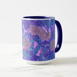 Caneca Mallow Bloom, Malva Flowers Púrpura Floral