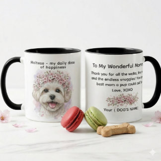 Caneca Maltês minha dose diária de felicidade
