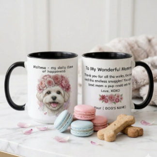 Caneca Maltês minha dose diária de felicidade