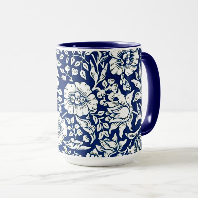 Caneca Malva Azul por William Morris,  (Frente Esquerda)